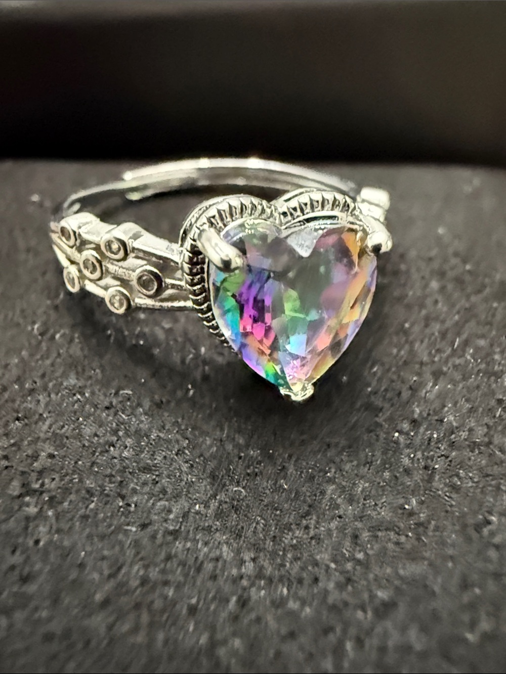 Heart Ring Mystic Quartz